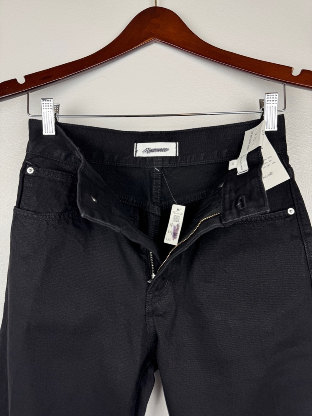 Madewell Balloon Barrel Leg High Rise Jeans Black Size 25 NWT - Picture 7 of 10